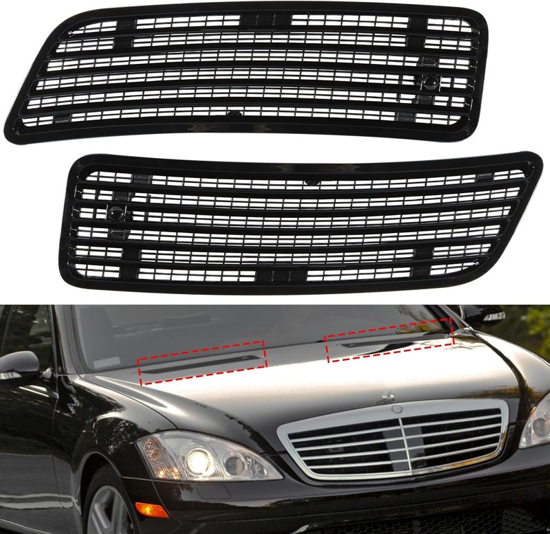 Gear Up Front Hood Upper Grill Vent for Mercedes-Benz S550 W221 2007-2013 Hood Vent Air Grilles Left Driver and Right Passenger Side 2218800205 2218800305 - Image 1